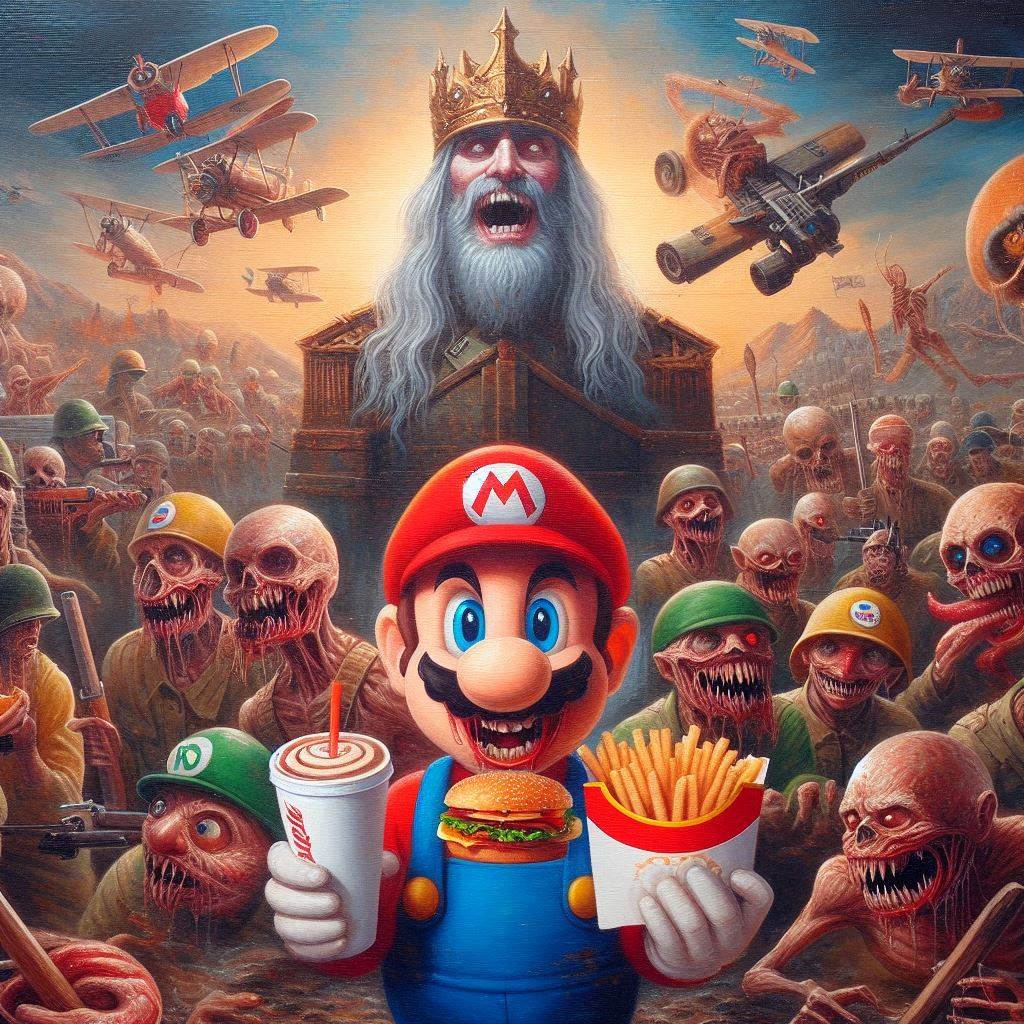 MARIO SERVING FAST FOOD TO ZOMBIE ARMIES