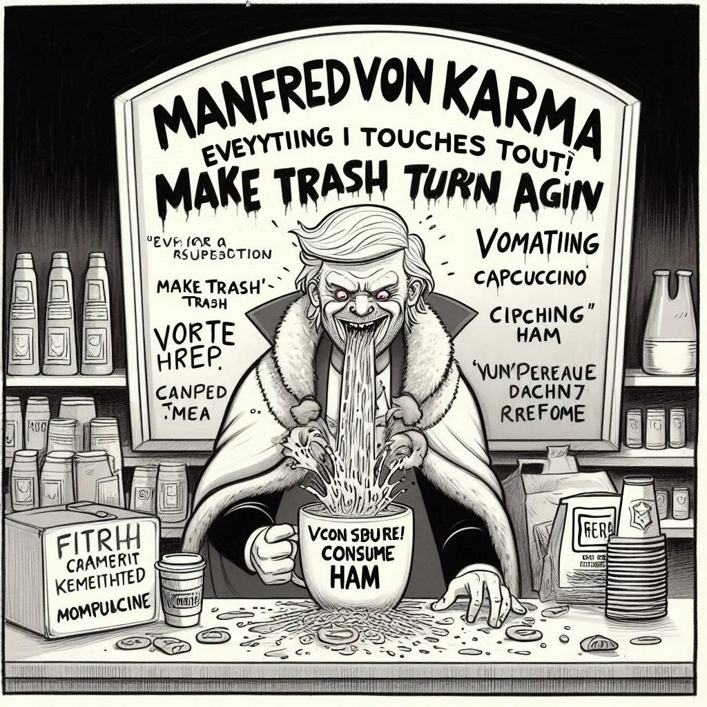 VOMITING TRASH INTO A HAM BOWL