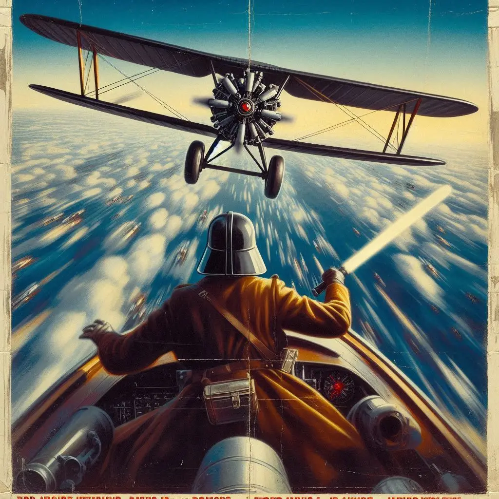 SPACE WARRIOR SLASHING THROUGH CLOUDS OF DEATH