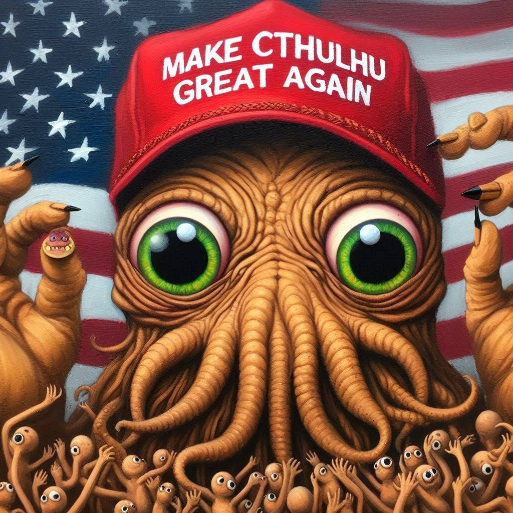 CTHULHU'S TENTACLES GRABBING AMERICAN NIGHTMARES