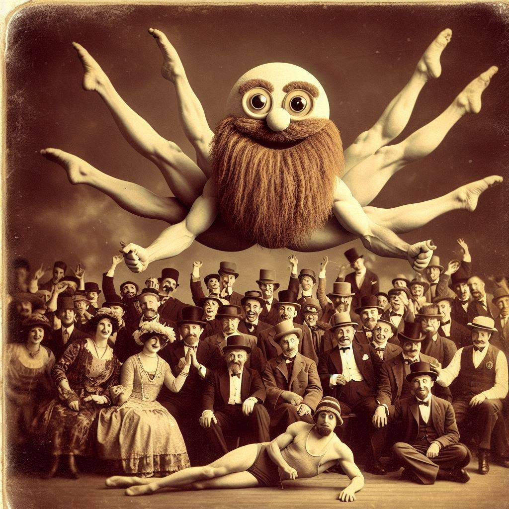 SPIDER WITH LEGS FOR DAYS AND A BEARD