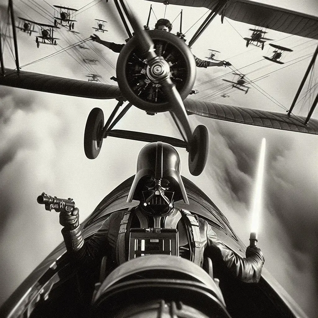 DARK LORD OF THE SKIES WITH GUNS AND LIGHTSABERS