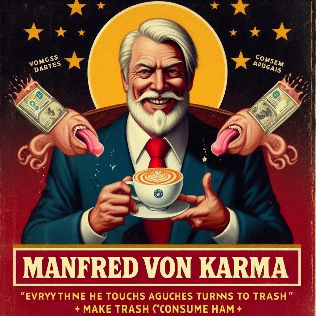 COFFEE DRIPPING FROM GREEDY FINGERS