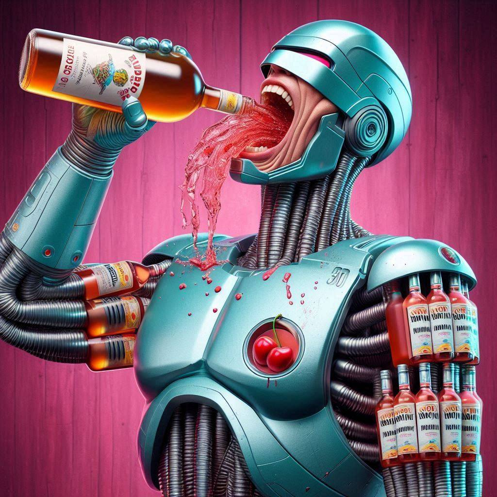 ROBOTIC THROAT GUSHING BOOZE LIKE A WHORE