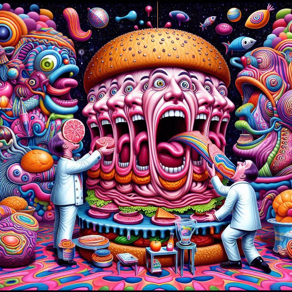 BURGER HEADS SCREAMING FOR TASTY DESTRUCTION
