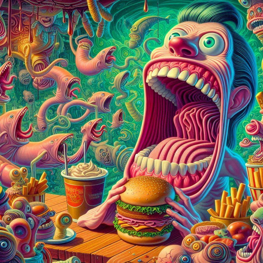 HUMAN MOUTH EATING ITS OWN NIGHTMARES