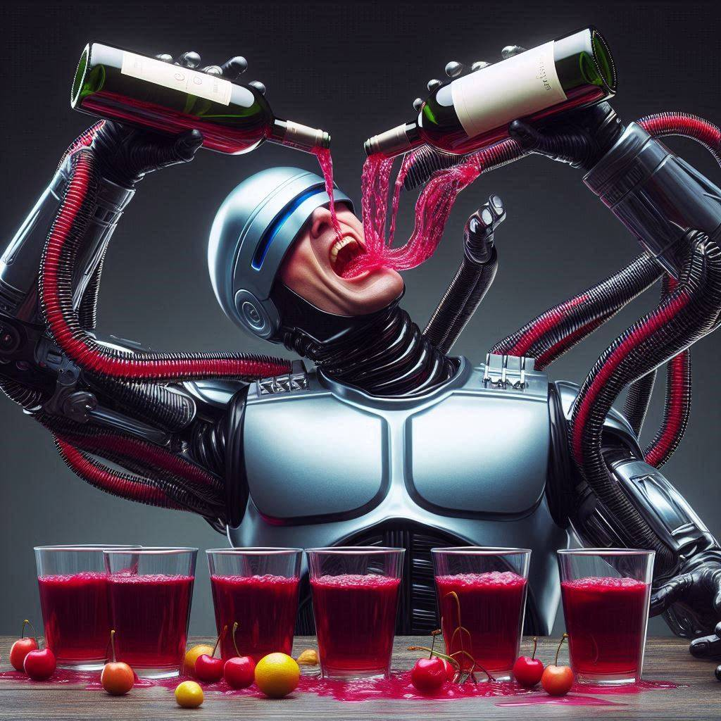 ROBOTIC THROAT GULPING WINE LIKE A WHORE