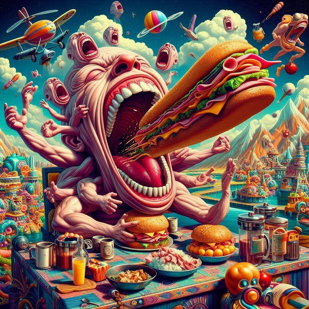 MOUTH EATING THE UNIVERSE'S GROSS FEAST