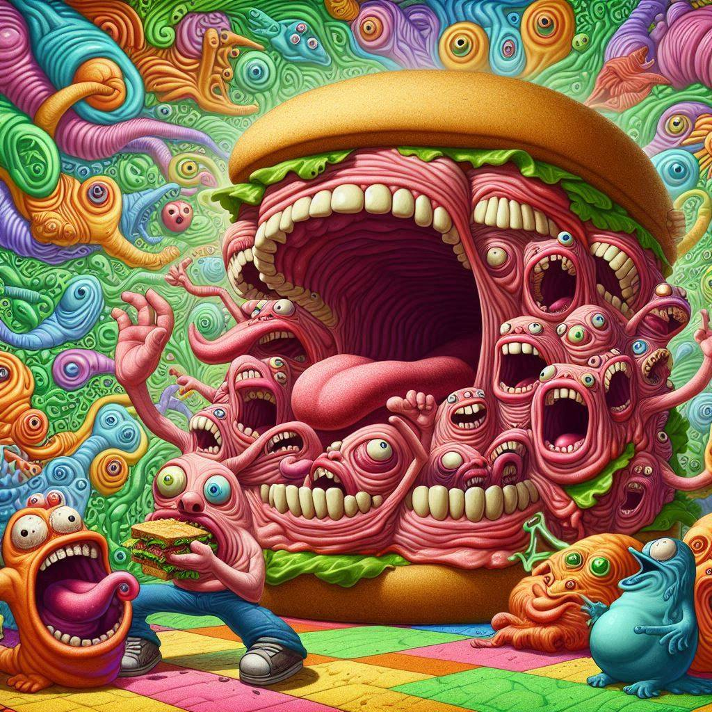BURGER VOMITING NIGHTMARES ON A COLORFUL DANCE FLOOR
