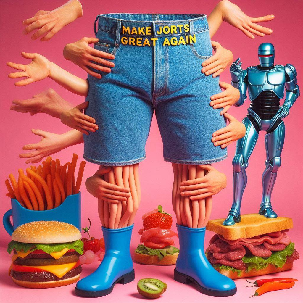 JORTS AND HANDS FIGHTING FOR ATTENTION