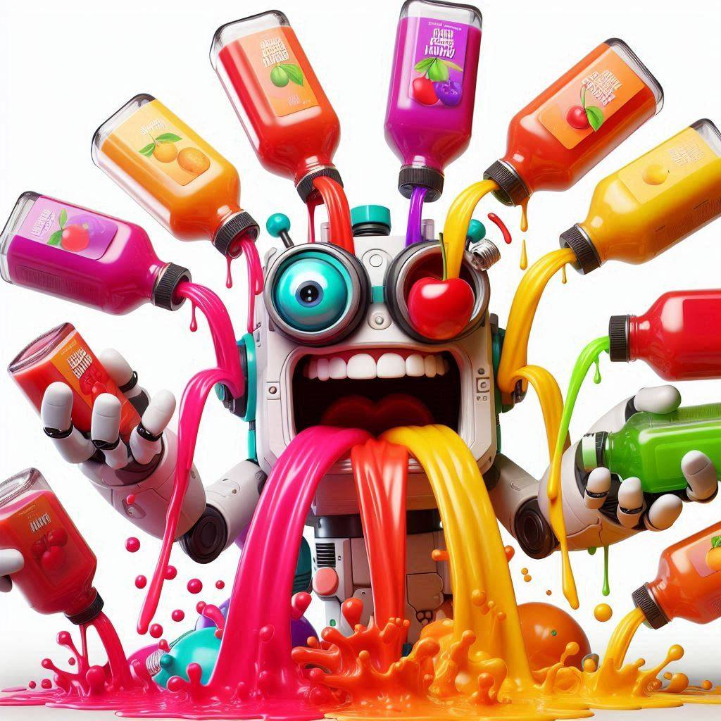 ROBOT VOMITING RAINBOWS OF JUICE