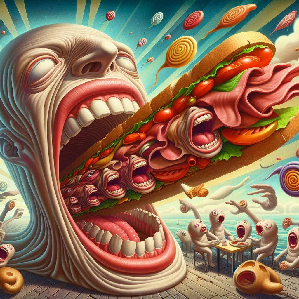 MOUTH FEEDING ON SCREAMING SANDWICHES OF SOULS