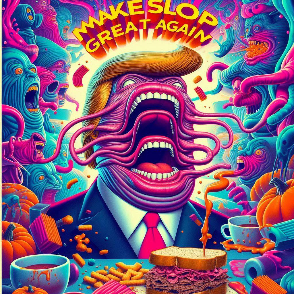 SLIME DRIPPING FROM A CLOWN'S MOUTH