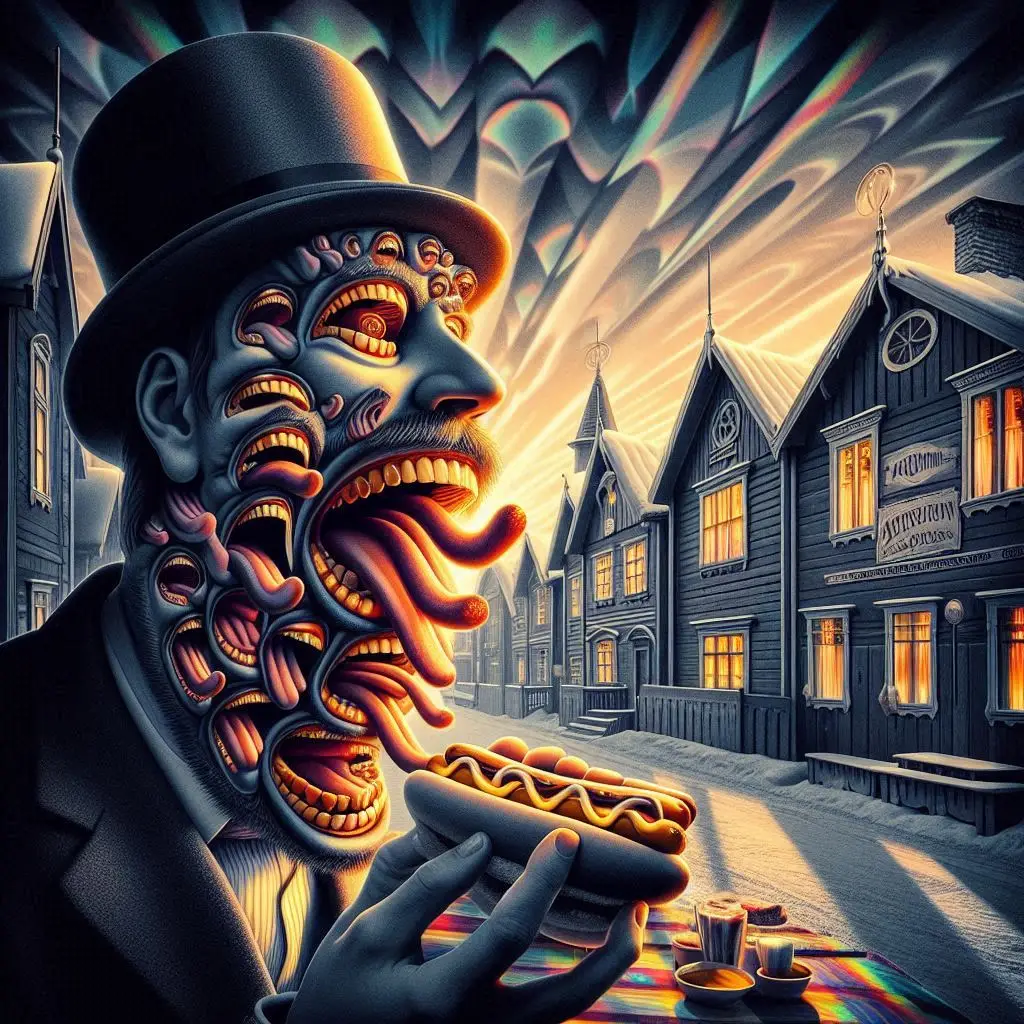 MAN EATING HIS OWN GUTS FOR DINNER