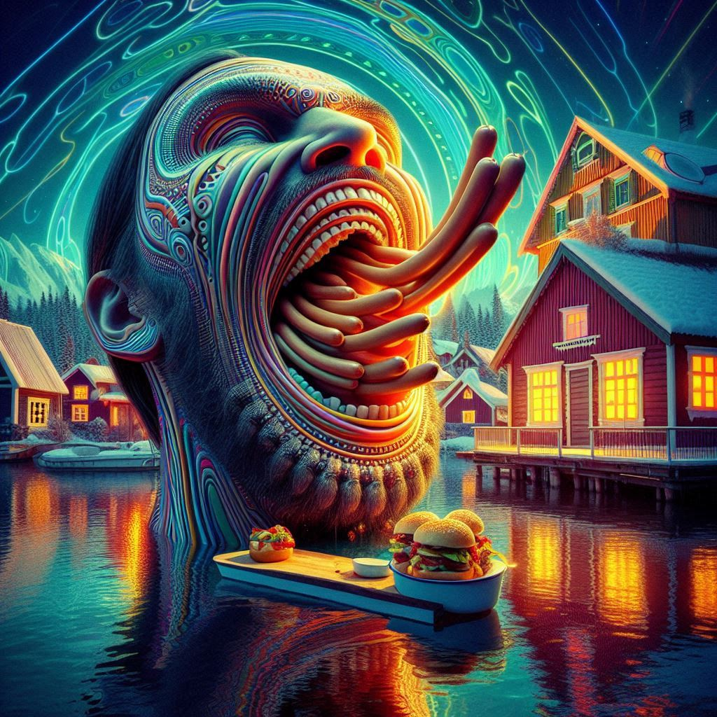 MOUTH SPITTING OUT A FEAST OF NIGHTMARES