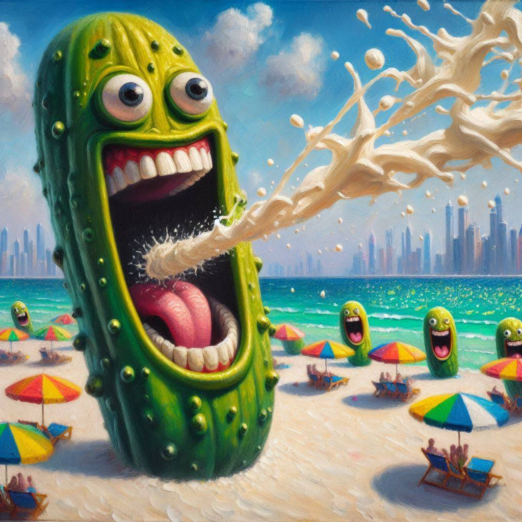 PICKLE CUMMING ON SUNBATHING BEACH BUMS
