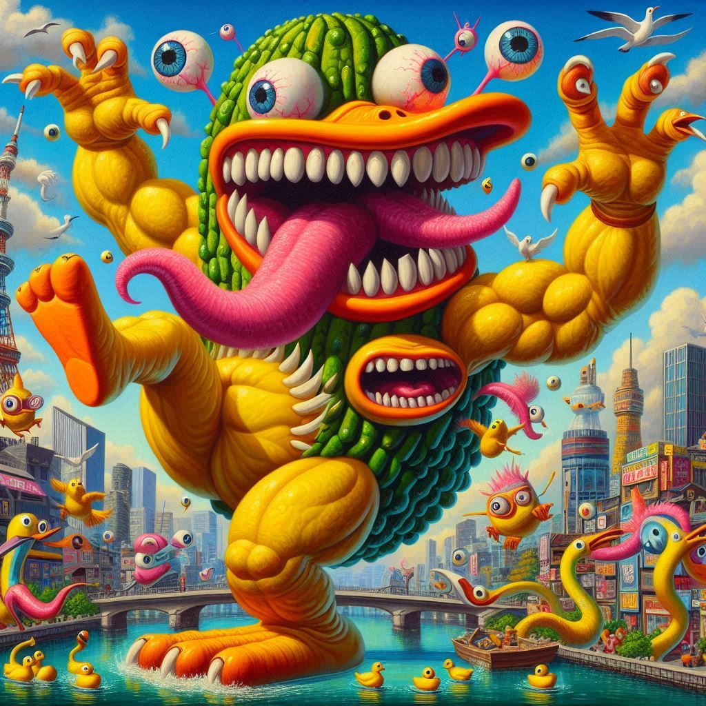 MONSTER MASHING CITIES WITH GOOEY TONGUE FURY