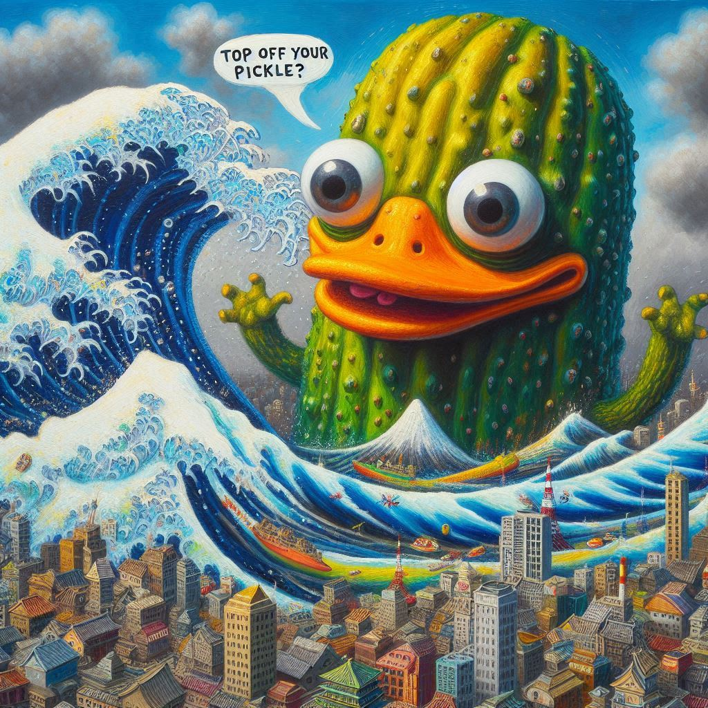 PICKLE MONSTER SPLASHING CITY WITH WAVE OF CHAOS