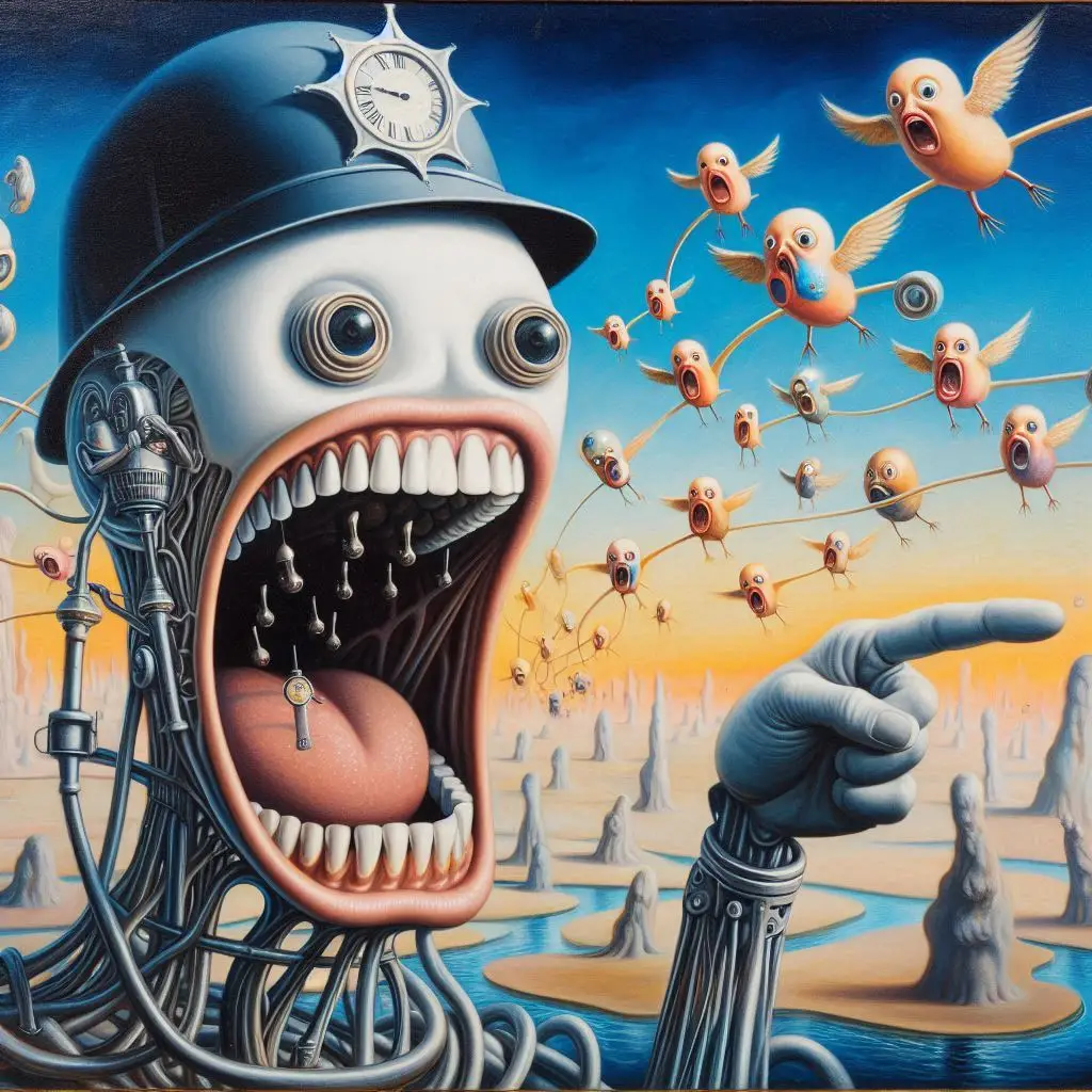 MOUTH SCREAMING OUT BIRDS OF CHAOS