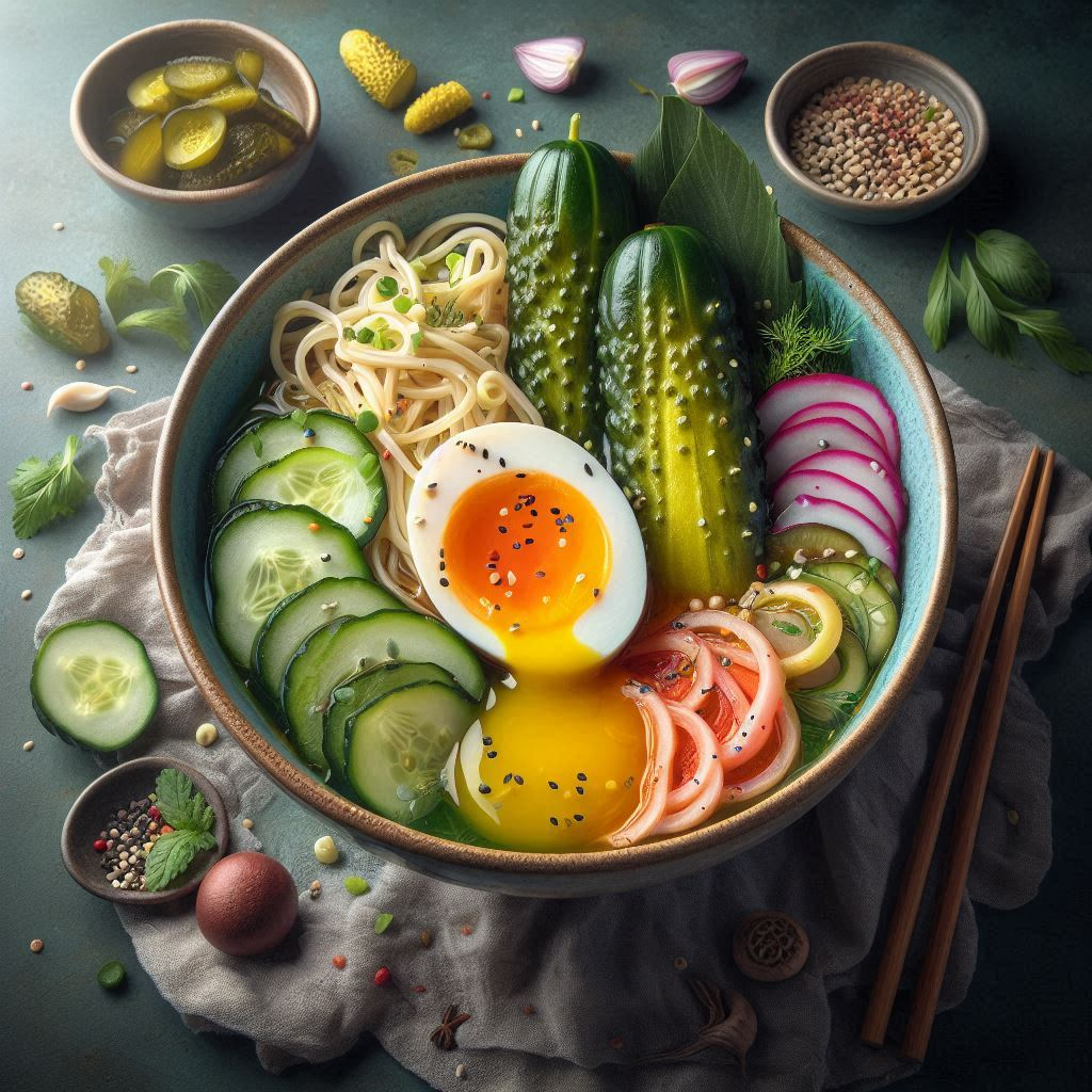 NOODLES SLURPING ON CUCUMBER'S GREEN DICK