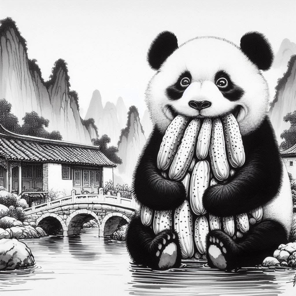 PANDA CHOKING ON CUCUMBERS LIKE A BOSS