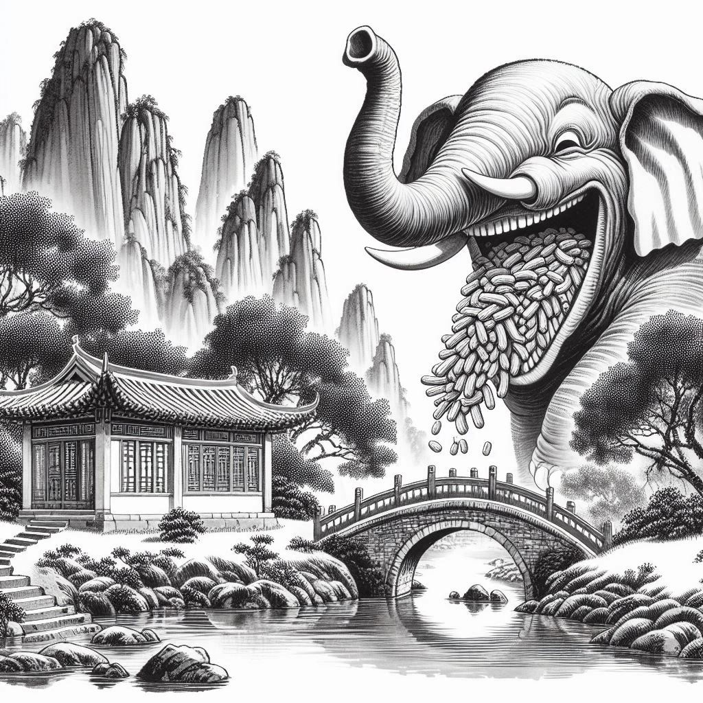 ELEPHANT SPITTING OUT NUTS LIKE A BOSS