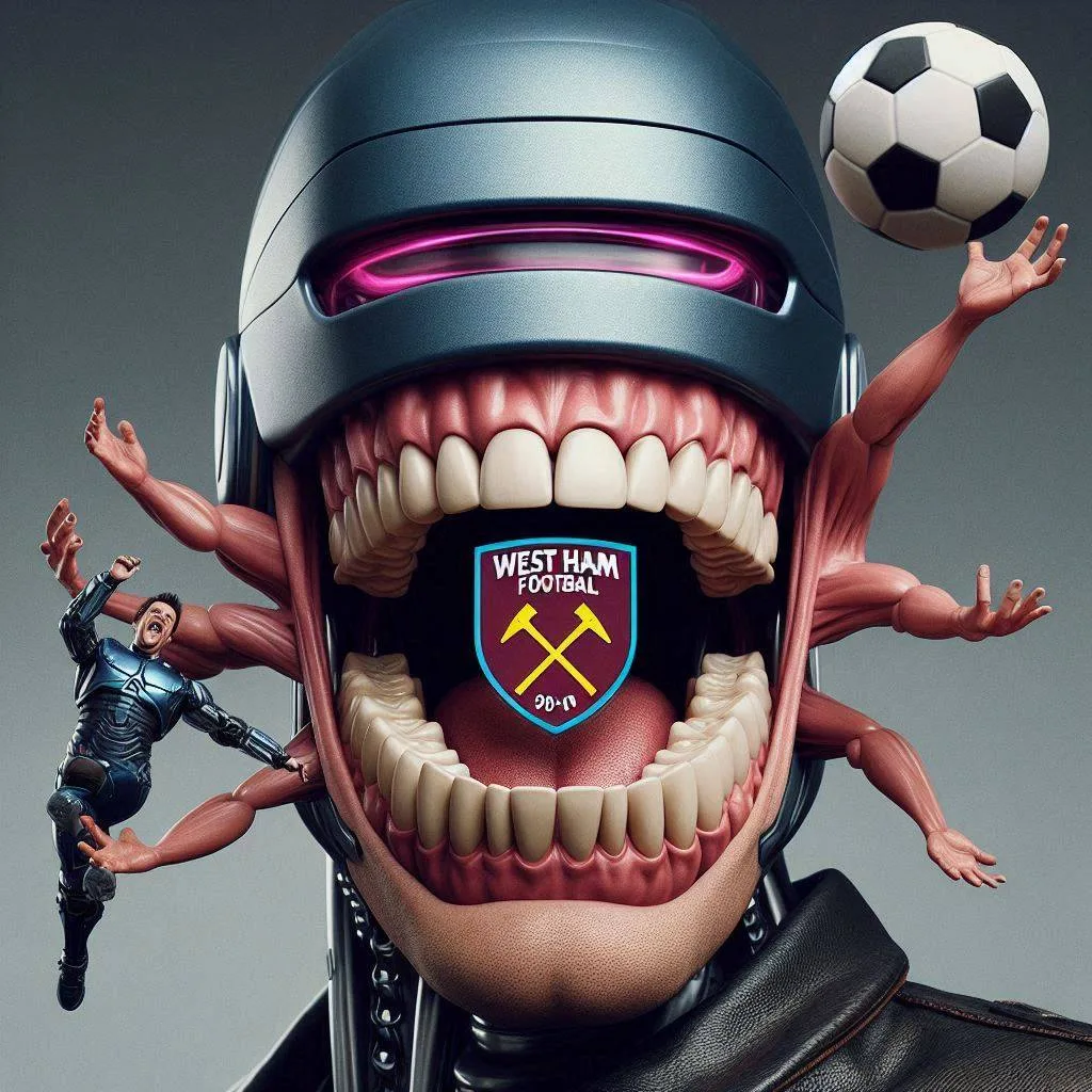ROBOT MOUTH EATING FOOTBALLS AND HUMANS ALIKE