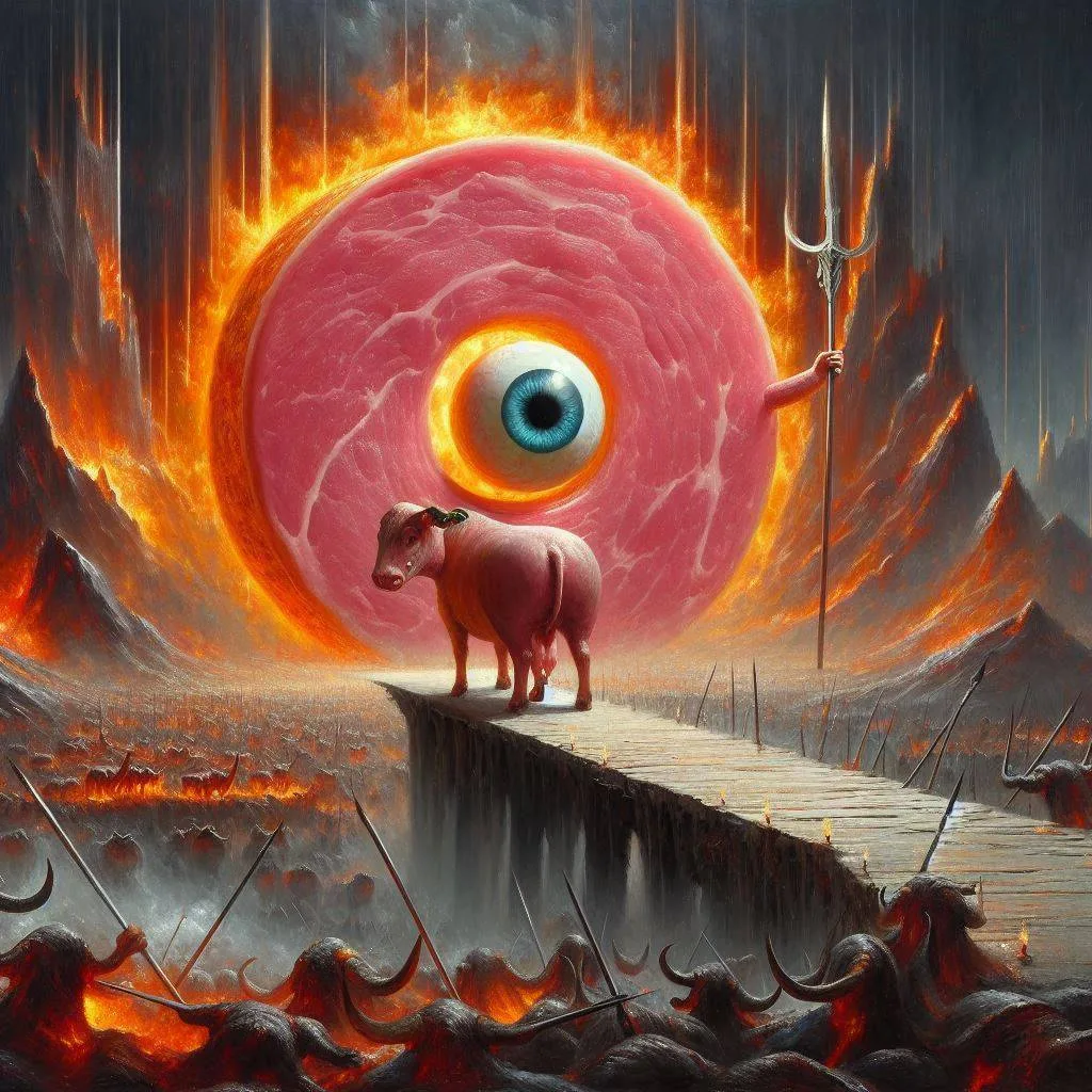 COWS STANDING ON THE EDGE OF HELL'S PLATE