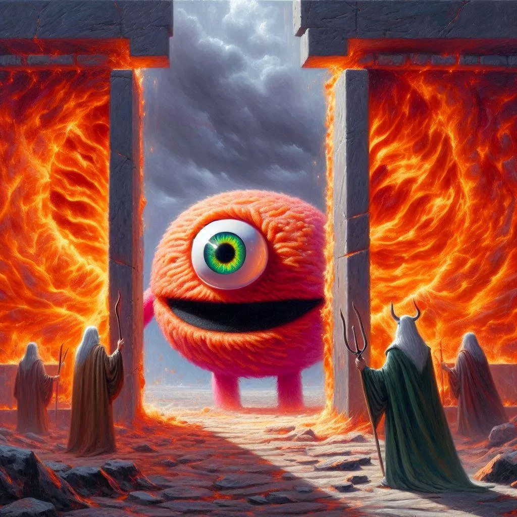 MONSTER WITH ONE EYE GATES OF HELL OPENING WIDE