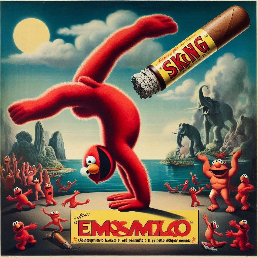 ELMO'S ASS SHAKING ON A CIGAR BEACH