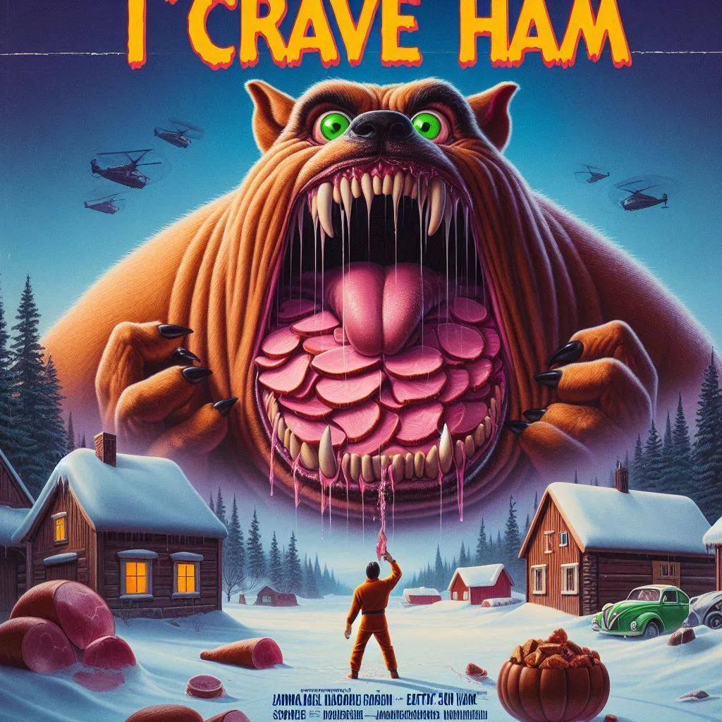 MONSTER MUNCHING ON HUMAN HAMBURGER DELIGHT