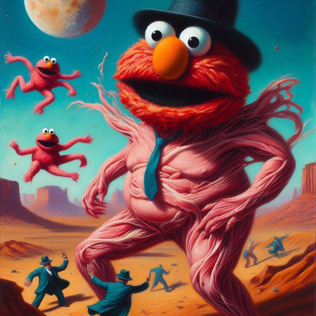 FLESHY MONSTER CRUSHING DUDES IN A DESERT NIGHTMARE