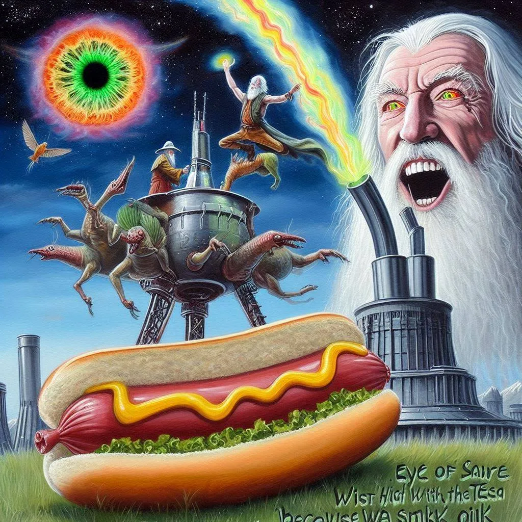 GODS SHOVING HOT DOGS INTO THE COSMIC VOID