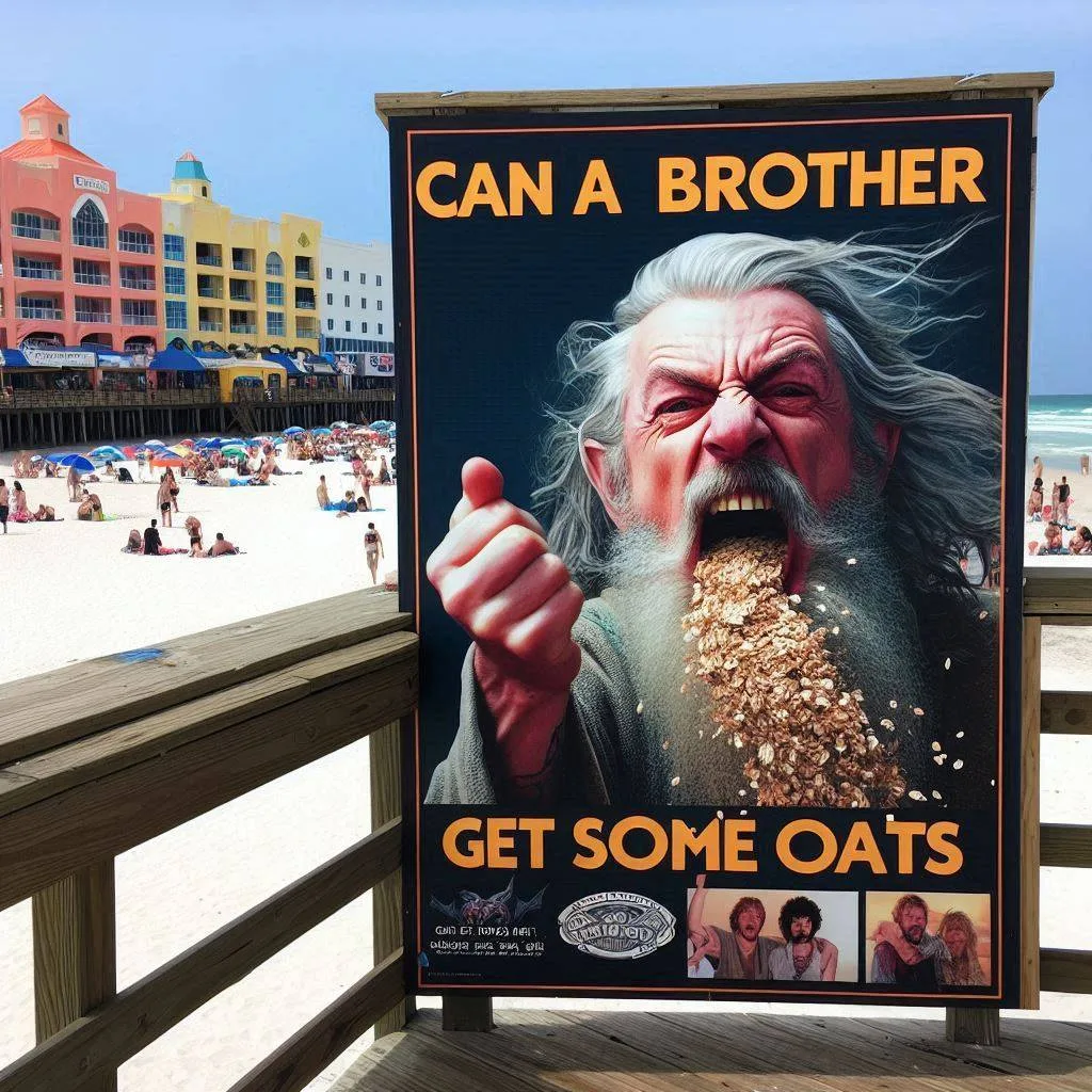 OLD MAN SPITTING OATS LIKE A FURIOUS GOD