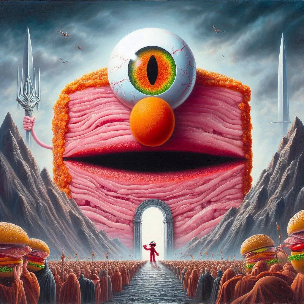MEAT MONSTER SWALLOWING SOULS IN A BURGER BATTLE
