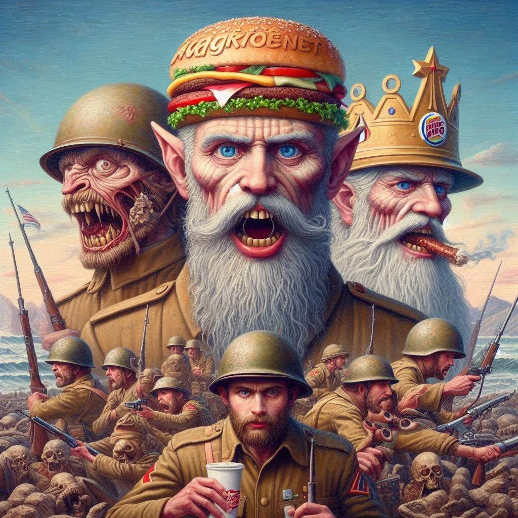 WAR CRIMES SERVED WITH A SIDE OF BURGER