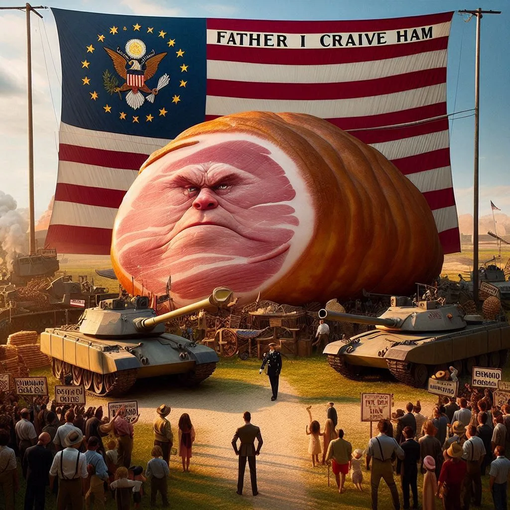 HAM GOD DEMANDING MEAT FROM THE MASSES