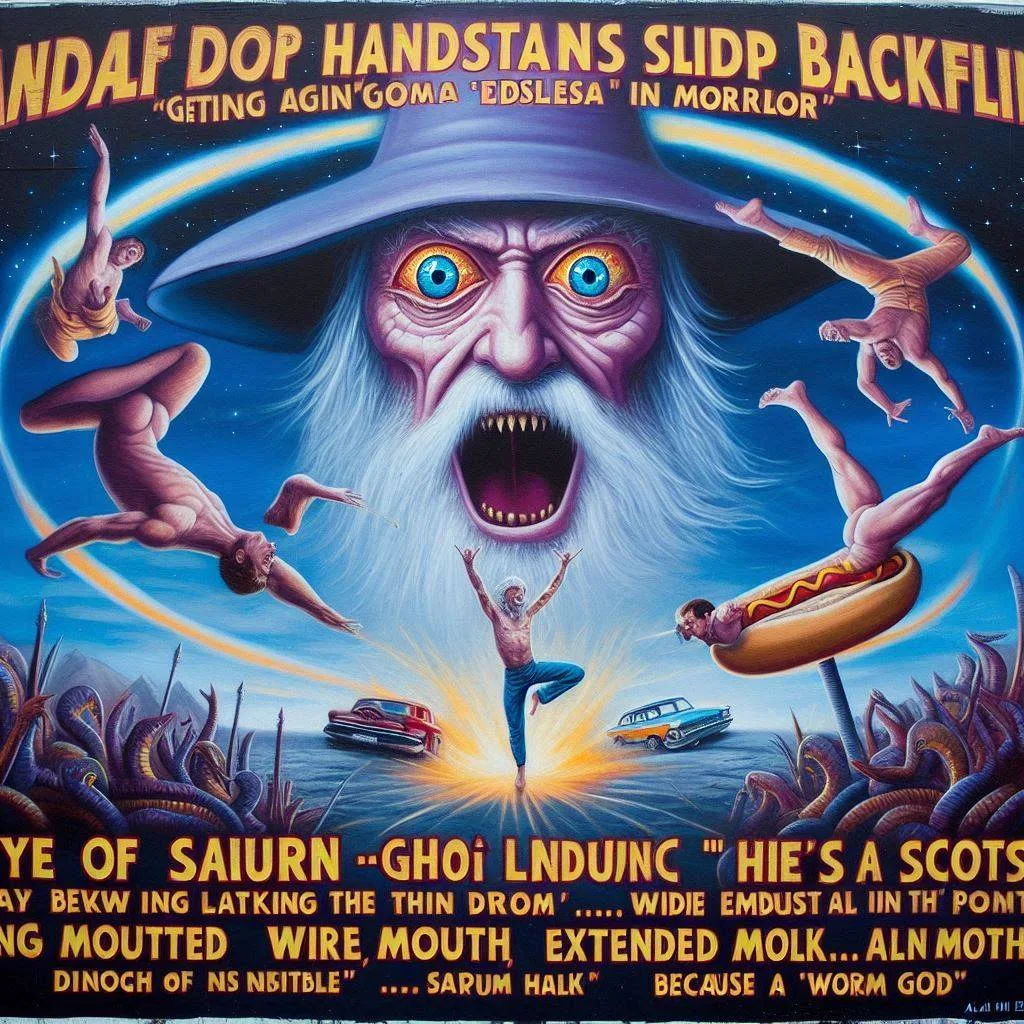 WIZARD SCREAMING AT FLYING NAKED MEN