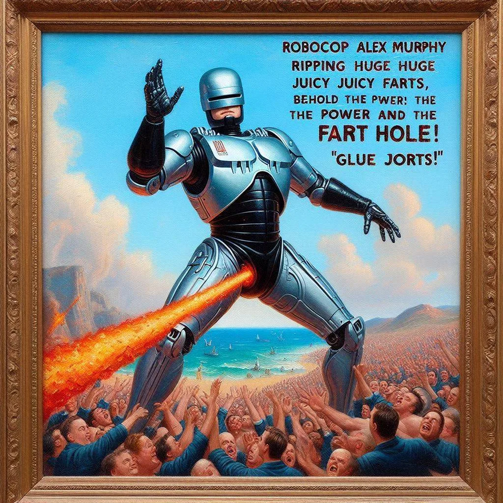 ROBOCOP BLASTING FARTS ON CHEERING MORTALS