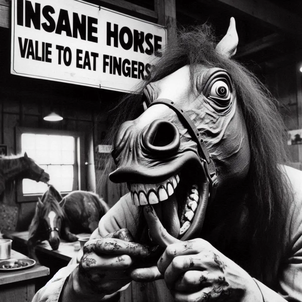 HORSE HEADS EATING FINGERS LIKE CANDY