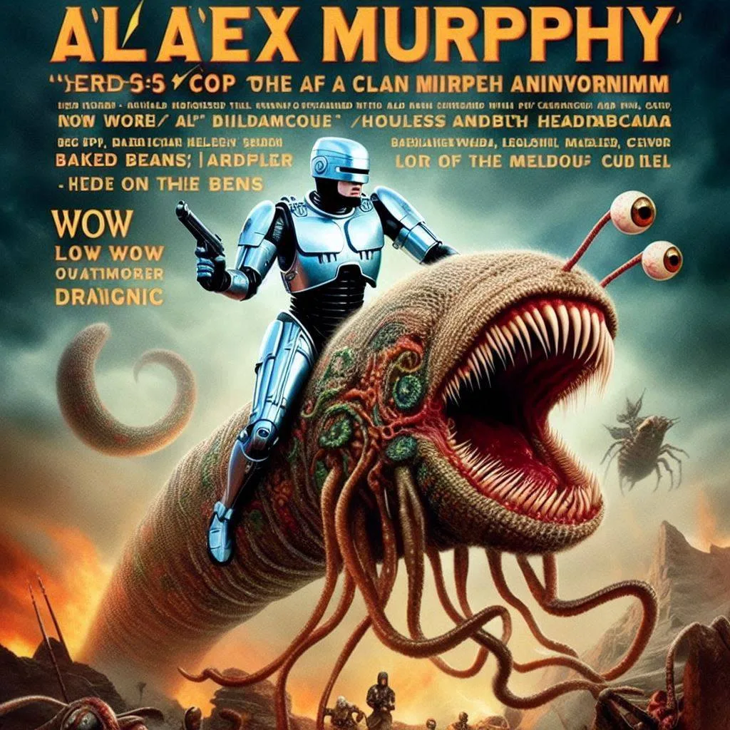 ROBOT RIDING A NIGHTMARE WORM'S GUTS
