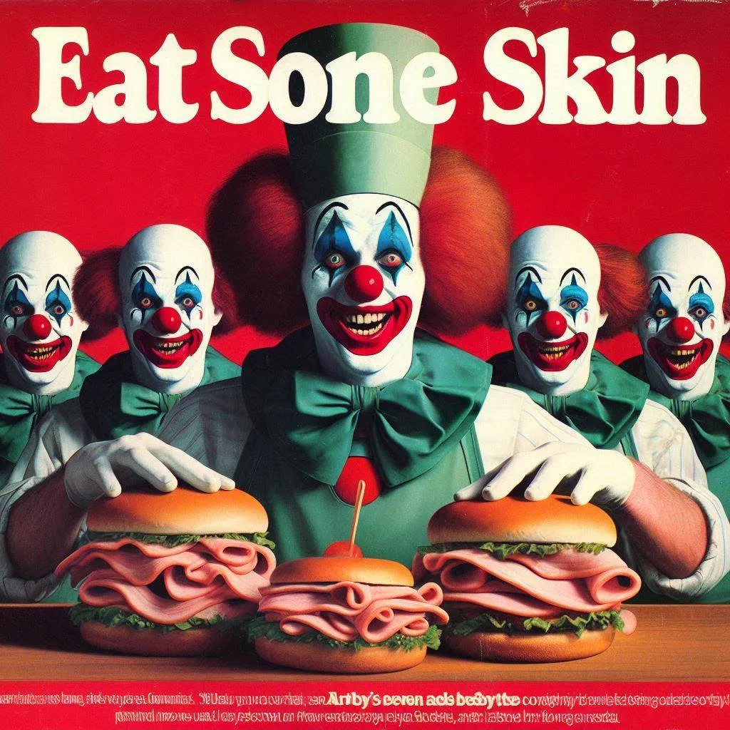 CLOWNS SERVING SKIN ON A BUN