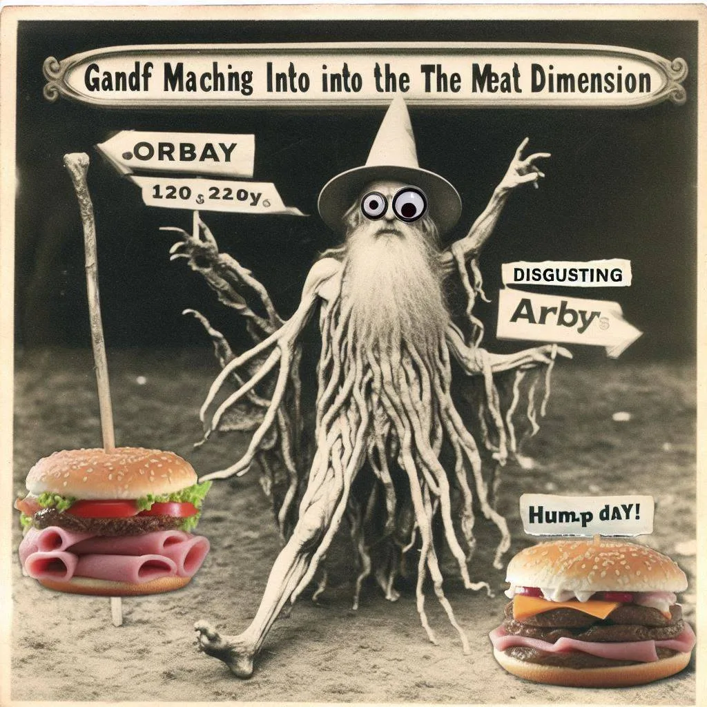 WIZARD'S HAIRY LEGS STRUTTING INTO MEAT HELL