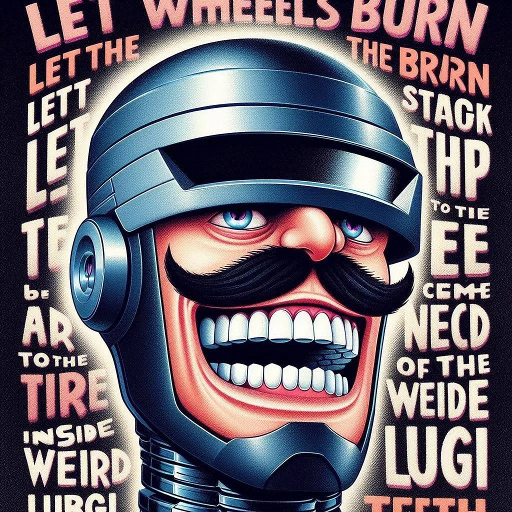 ROBOT SMILING WITH TEETH LIKE A GRAVEYARD