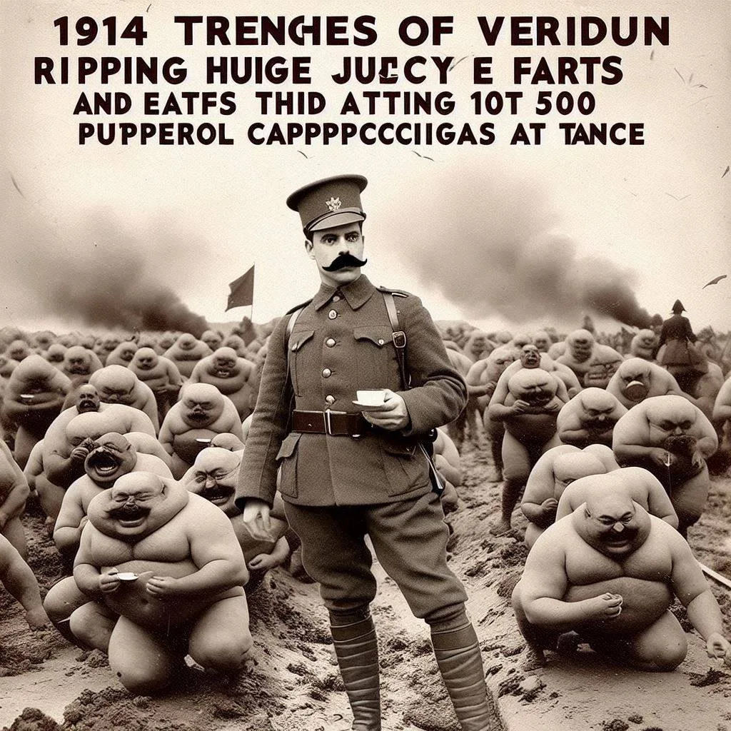 SOLDIERS AND FAT MEN SHITTING IN TRENCHES