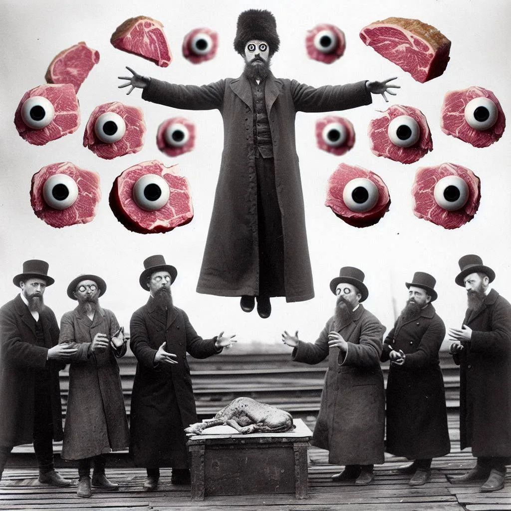 MEAT FLOATING IN A SEA OF EYES