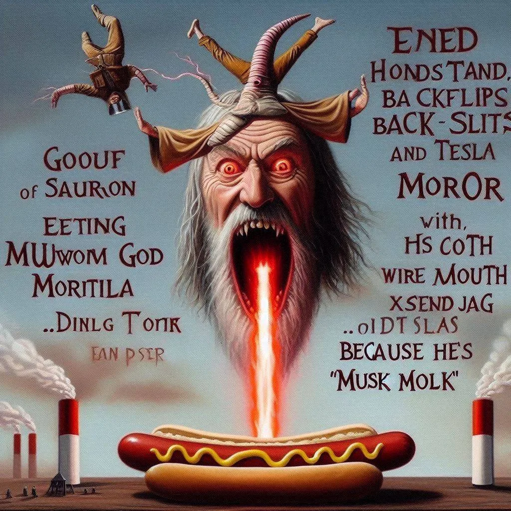 DEMONIC HOT DOG SPEWING FIRE AND CHAOS