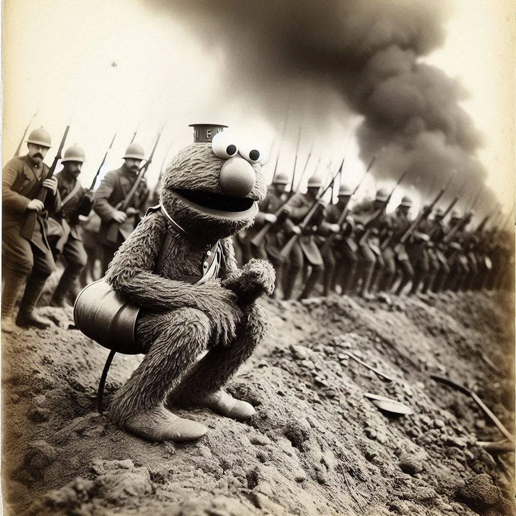 CUTE FURRY THING IN A WAR ZONE OF DEATH