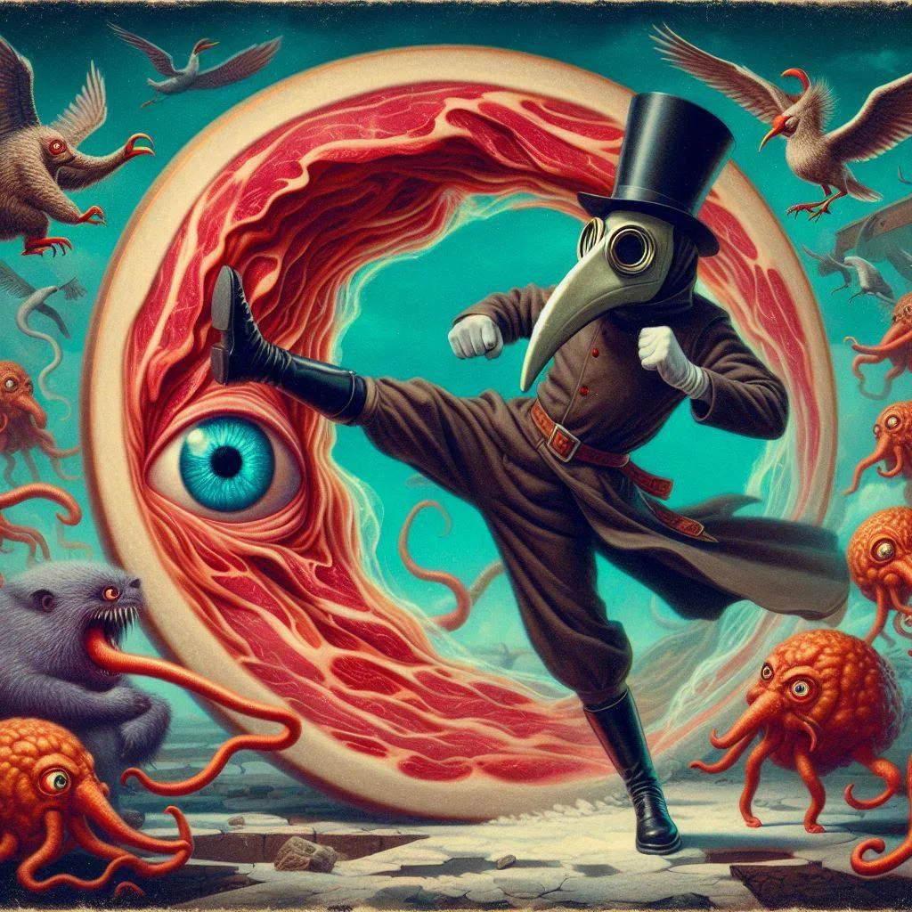 PLAGUE DOCTOR KICKS THE EYE OF MEAT