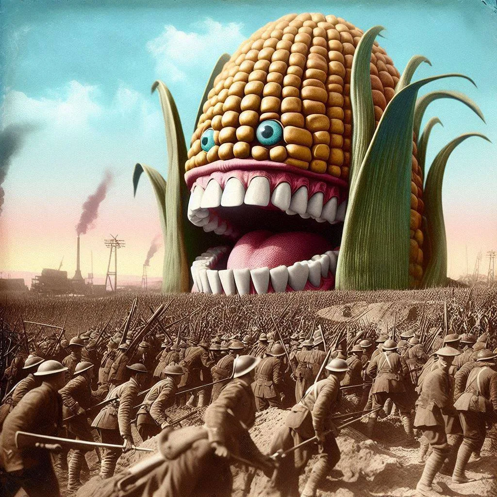 CORN MONSTER DEVOURING HUMANITY'S SOULS